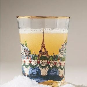 ❤️Holiday in the City 2024 Paris Themed Juice Glass with Gold Rim - Anthro NWT